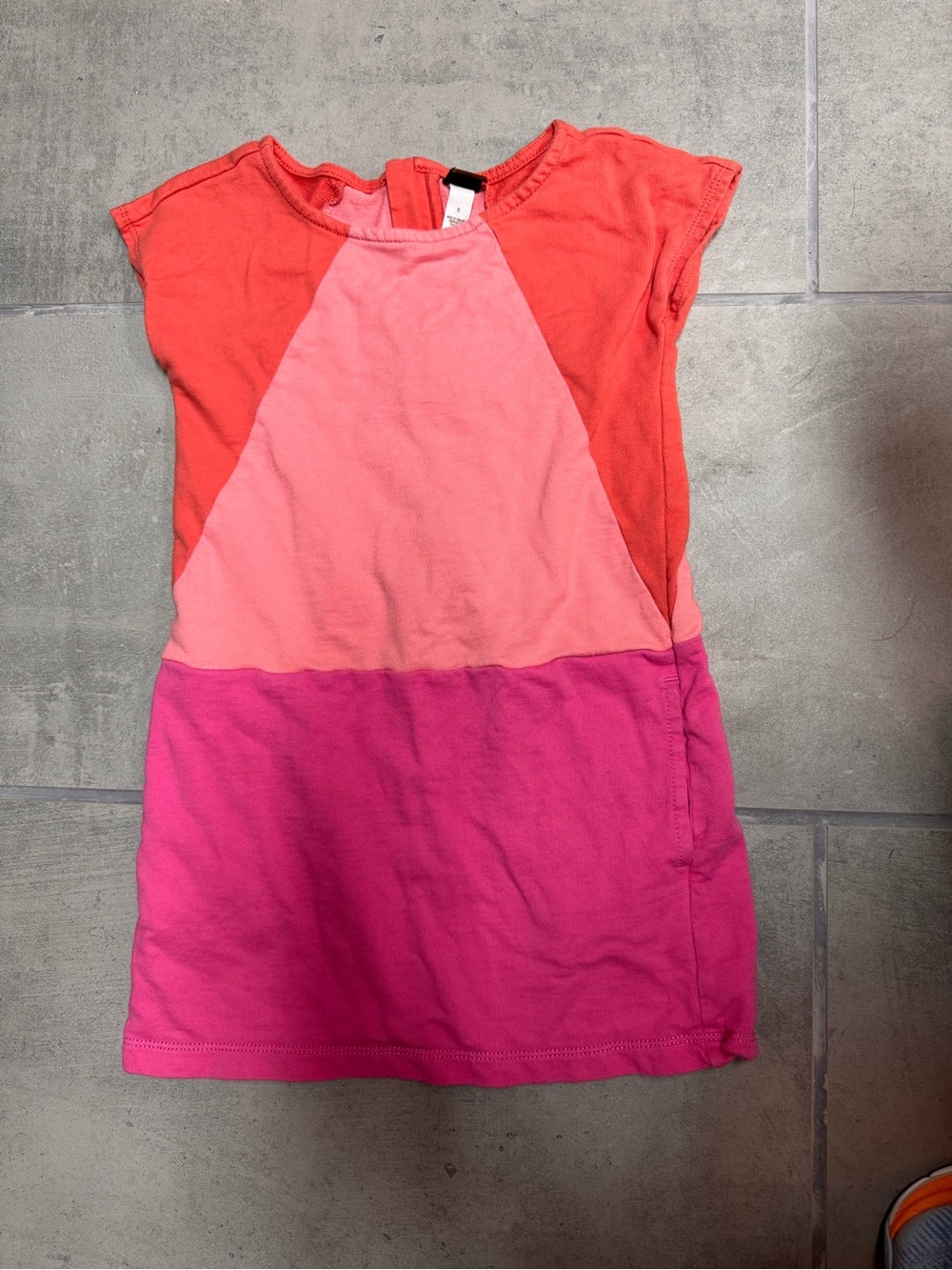 Tea Collection Girls Colorblock Pink & Coral Cotton Dress